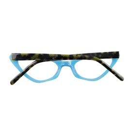 Circleperson women Reading glasses reader Cat eye Power 1 to 4 Acetate Tortoise+lake blue-Middle size (Tortoise+lake blue, 4.0)