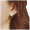 Allereya Vintage Pearl Stud Earrings Tiny Triangular Earrings Triangle Pearl