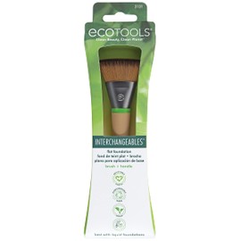 Ecotools Flat Foundation Interchangeables Makeup Brush for Flawless Liquid and Cream Foundation
