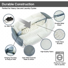 L-WASH XLarge Mesh Shoe Laundry Bag for Washing Machines, Protective Washing Bag for Sneakers and Footwear, Two Shoes Fit in One Bag