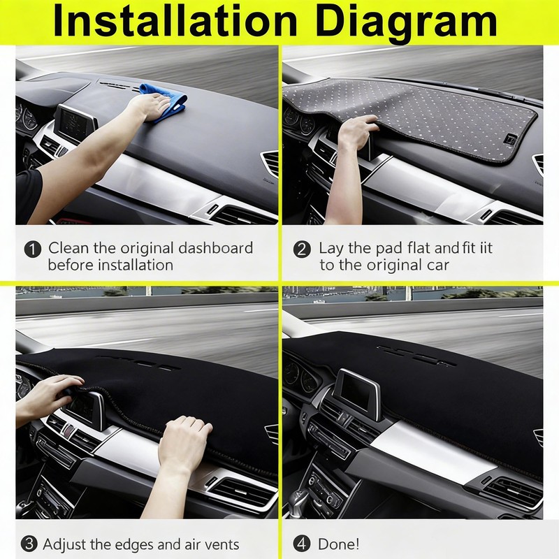 FFIHTY Upgraded Dashboard Mat for 2022-2025 Ford Maverick Polyester Dashboard
