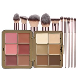 Rouge-Palette in 12 Farben, Rouge-Puder, Blush Palette, Langlebig, Wischfest, Tierversuchsfrei, Contouring Palette, Concealer Palette, für Tägliches Gesichtskosmetik Make-up