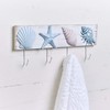 TideAndTales Beach Decor Seashell Wall Hooks Towel Rack for Bathroom,