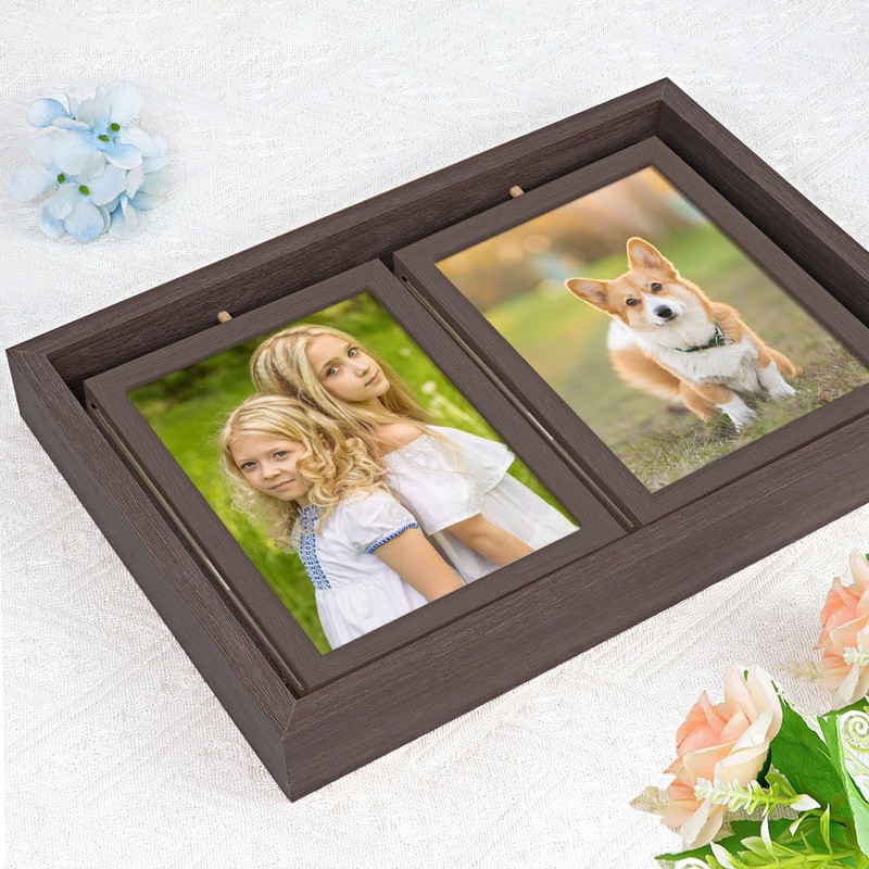 ZEEYUAN 5x7 Picture Frame Desktop Picture Frame Double Side 5x7