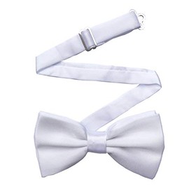 Medsuo Adjustable Bowtie, Men BowtiePre-Tied Bow Tie for Parties (White)