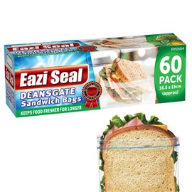 Zip Lock Bags Zip lock Plastic Freezer Food Sandwich Reusable Sealable Storage Resealable Cookie Press And Seal Kitchen Sweet Pouches Durable Poly Clear Sealed Leakproof Polythene 16.5cm X 15cm (60)