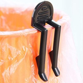10 Pcs Trash Can Clip Trash Bag Fixer Increase Anti-Skid Black Plastic Paper Tube Fixer Bracket Household Articles (Black, One Size)