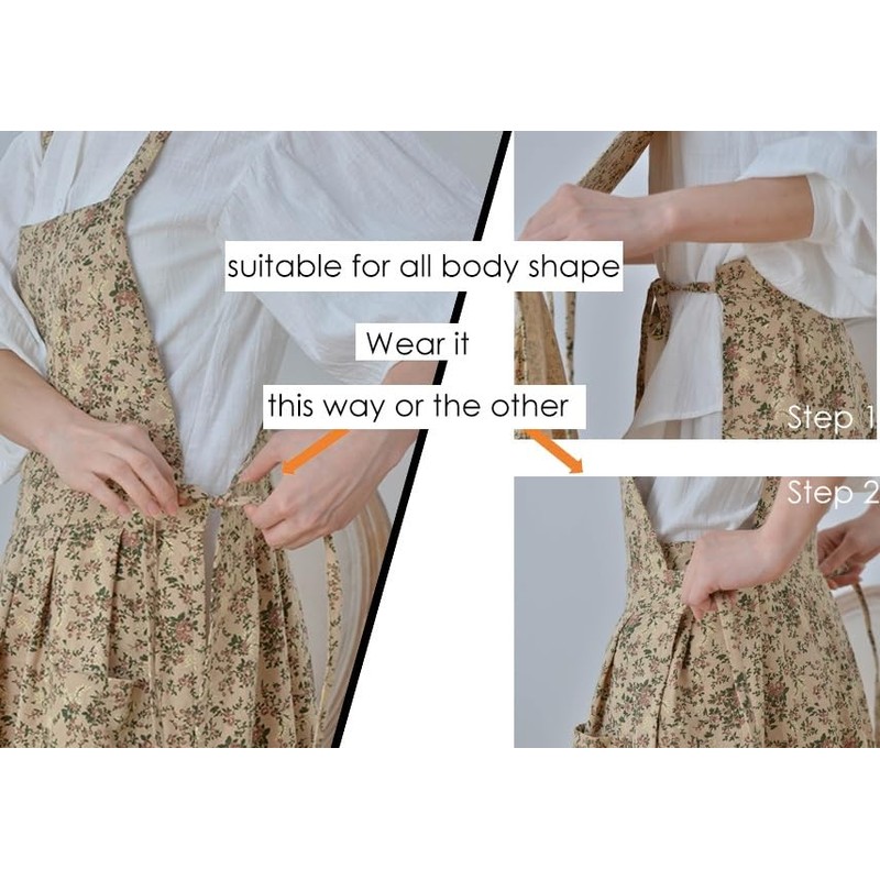 Lumista Adult Kitchen Apron Cooking Baking Garden Chef Apron with