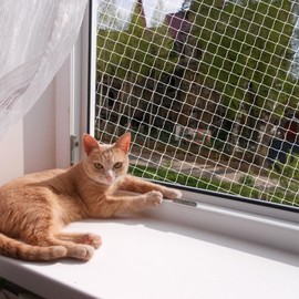 QILUCKY Polyester Fibre Cat Protection Net for Balcony, Can Be Cut to Size and Bite-Resistant Balcony Nets for Cats to Secure Patio, Windows and Doors (3 x 6 m)