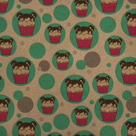 GRAPHICS & MORE Cute Mouse Bear Ice Cream Cupcake with Sprinkles Premium Kraft Gift Wrap Wrapping Paper Roll
