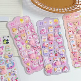 Yurika Cute Buttock Stickers, 3D Stickers, 3D Deco Stickers, Girls, Set of 2 Charming Butt Stickers, Children's Handmade Decorations, Rewards, DIY Decorations, Cell Phone Decorations, Interior
