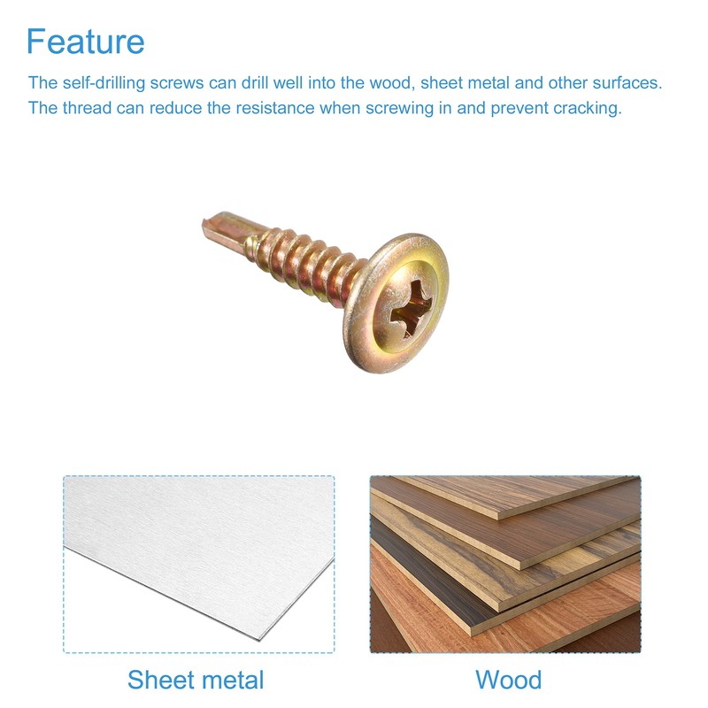 sourcing map Phillips Head Self Tapping Screws, #8 x 5/8"