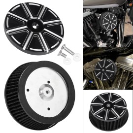 Unbranded Black Air Cleaner Element + Cover For Harley Touring Electra Street Road Glide