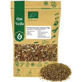 BIO Rooibos Tee Grün 500g | Rotbuschtee Grün in Premium Qualität | mild-süßliches Aroma | ideal für heiße und kalte Getränke | OmVeda (500g)