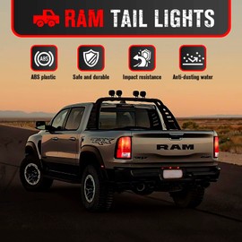 GDHSWJ Tail Light Assembly Fit for 2009 2010 2011 2012 2013 2014 2015 2016 2017 2018 Dodge Ram 1500 2500 3500 Rear Taillight Tail Lamp Brake Lamp With Bulbs and Harness Driver Side