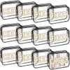 Kacctyen 12 Pack Cheer Clear Makeup Bags, Black, Travel Cosmetic