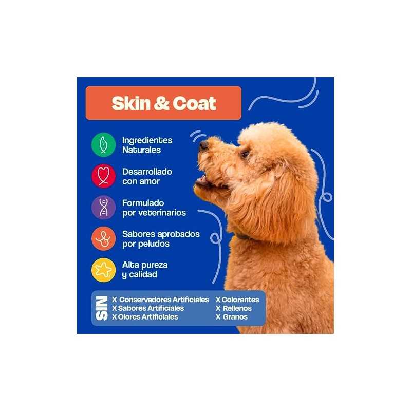 Dogelthy Skin & Coat. Suplemento para Piel y Pelaje para