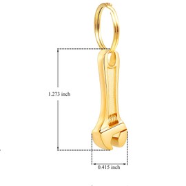 Vjajaly Urn Necklace for Ashes Wrench Hammer Keychain Holder Ashes for Pet Human Keepsake Memorial Cremation Jewelry for Men Women (Gold)