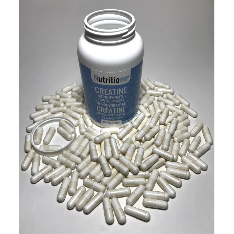 Creatine Monohydrate 1000 mg Capsules by Nutritionn - 3-5 g
