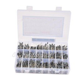 KSOPUERT 630pcs 24 Values 10V 16V 25V 50V Metal Electrolytic Capacitors, Assorted Assortment Set, Label Capacitor Range 0.1UF - 1000UF