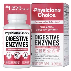 Physicians CHOICE Enzimas digestivas - Multienzimas, bromelina, prebióticos y probióticos orgánicos para la salud digestiva y la salud intestinal -...