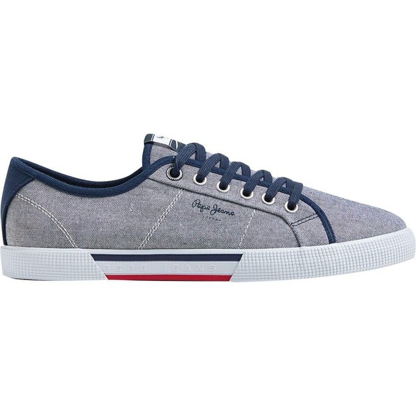 Pepe Jeans Men's Brady Chambray Trainers, Blue Chambray Blue