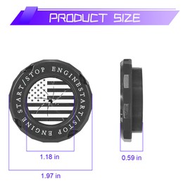 Sandfren Car Push Start Button Cover, Zinc Alloy America Flag Auto Ignition Key Switch Protector, Patriotic Vehicle Engine Stop Knob Protective Decor Accessories, Universal Fit (Tungsten Gold)