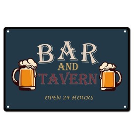 CREATCABIN Metal Tin Signs Bar And Tavern Vintage Sign Iron Painting Retro Plaque Poster For Kitchen Pub Garage Decoration, 8 x 12 Inches