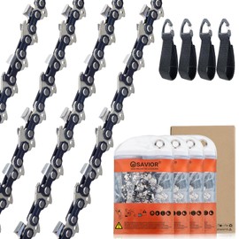 SAVIOR Pack of 4 1910V6-4 Chainsaw Chains for Makita Cordless Chainsaws DUC101 UC100D, 10 cm Replacement Chain 80TXL Speed Cut, 26 Drive Links 1.1 mm .325 Inch LP