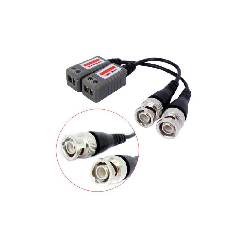 BW PAIR CCTV Camera BNC CAT5 Video Balun Transceiver Cable
