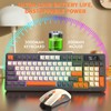 FREEWOLF T96 Smart Display Wireless Gaming Keyboard and Mouse Comb,