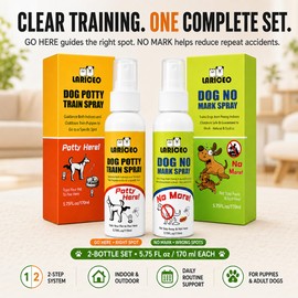 LARICEO 5.57oz for Pads, Carpet, Lawn and Crates, Dog Potty Training Spray, 2 Pack, Dog Pee Stopper with Pee Here Spray