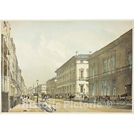 Historic Pictoric Print : The Club Houses and Pall Mall, Plate Thirteen from Original Views of London as It is, Thomas Shotter Boys, c 1842, Vintage Wall Decor : 36in x 24in