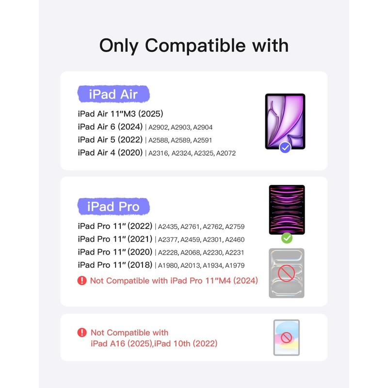 Inateck Magnetic Keyboard Case for Air 11 inch 2025 M3