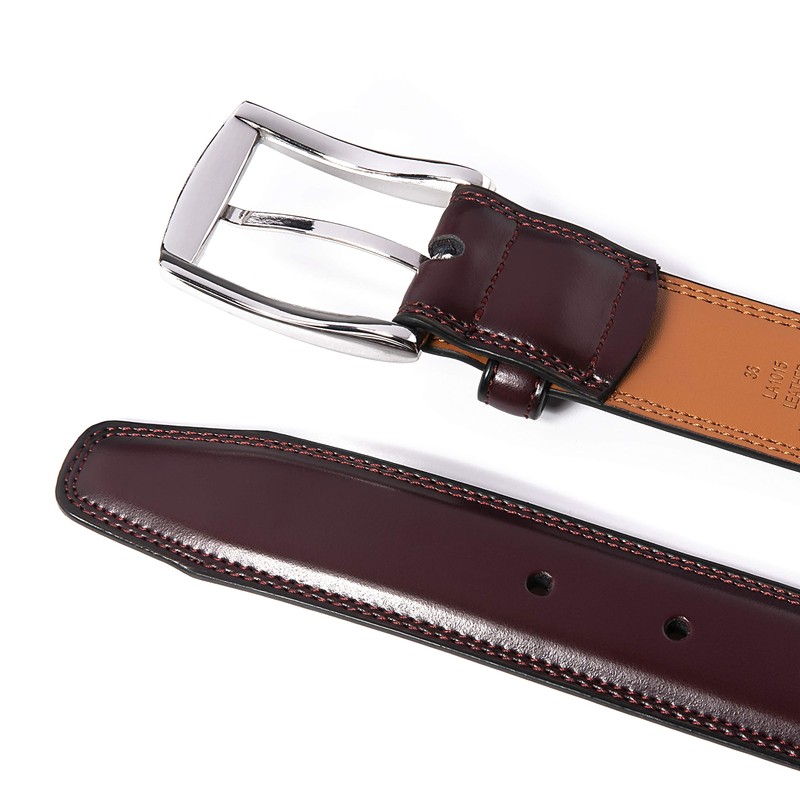 Fabio Valenti Leather Belt for Men(40, Wine Red)