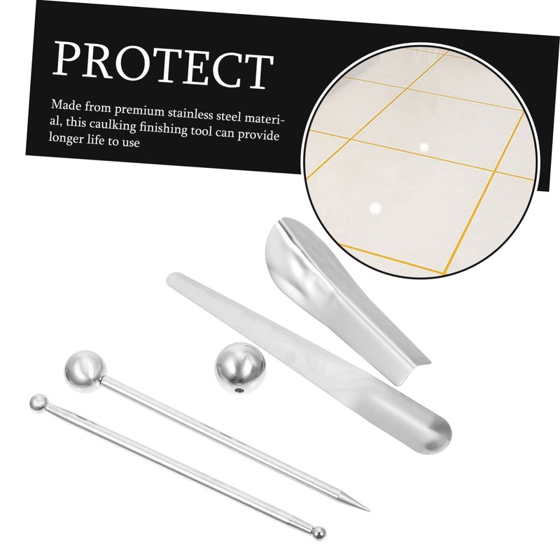 Operitacx 2 Sets Stainless Steel Caulking Tool Kit Concrete Finishing