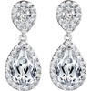 1 pair of Bridal Teardrop Drop Earrings Pierced/Clip Earrings Cubic