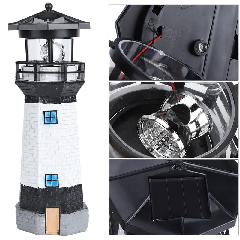 Outdoor Solar Power Rotating LED Light Landscape Lamp Garden Courtyard