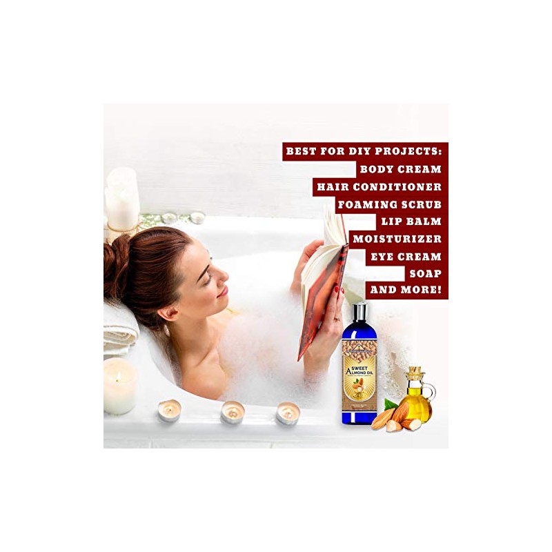 Aceite Almendra Dulce Prensado Frío Totalmente Natural Onzas Por Mayor