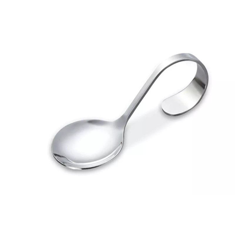 Unbranded Stainless Steel Curved Handle Dessert Spoon, 6 spoons of