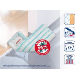 Leifheit Profi XL Mop Replacement Wiper Cover Micro Duo, Micro fibre mix for effective cleaning across all floor types, Fits all Leifheit Profi Mops, 42 cm width