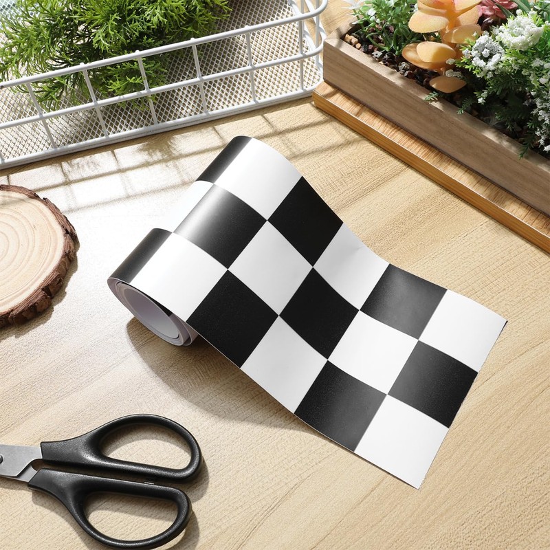 Garneck Checkered Bulletin Board Borders - Checkered Flag Trim for