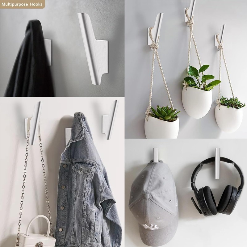 FCOWK Wood Wall Hooks 4 Pack Coat Hooks Wall Mount