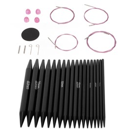 Interchangeable Circular Knitting Needles Set with Bag, 18 Aluminum Circular Knitting Needle for Handmade DIY, Ergonomic Circular Needle Set with Knitting Accessories(3mm-6mm)