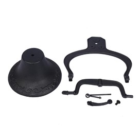 SPOFLYINN Outdoor Large Dinner Bell Farmhouse Antique Vintage Style Gate Bell for Garden Patio Church School Farm Black