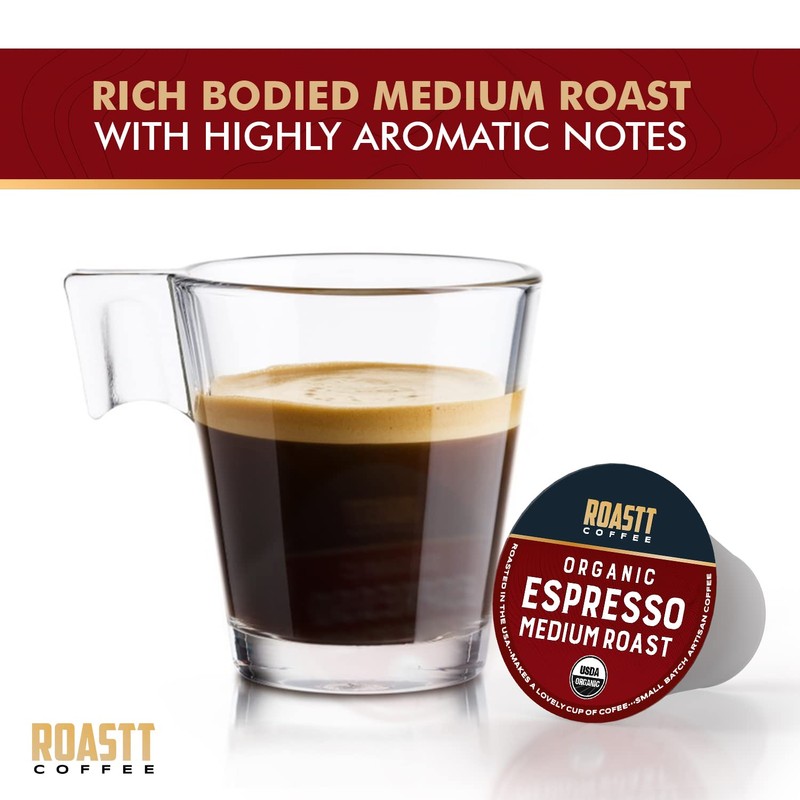 Organic Espresso Pods for Keurig K Cup Brewing, Organic Medium