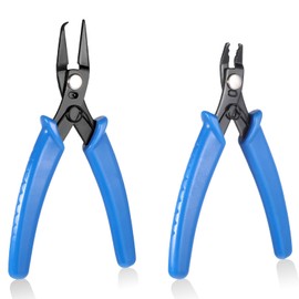 2 Pcs Split Ring Pliers, Bead Crimping Plier Crimping Jewelry Jump Pliers Beading Plier Set for Opening/Closing Jewelry Beading Split Ring or Key Chain