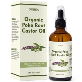 Organic Poke Root Castor Oil – 3.4 Fl Oz Natural Lymphatic Support Massage Oil, Soothing Relief for Cysts, Boils, Breast, Fibroids, Swollen Lymph Nodes & Joint – Deep Tissue Drops