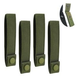 4 Pack Tactical Molle Webbing Straps,for MOLLE Attachment Strap Heavy-Duty Snap Elastic Strap Buckle Fastener Molle Panel Connectors amping Hiking Backpack Molle Accessories With Velcro (Army Green)