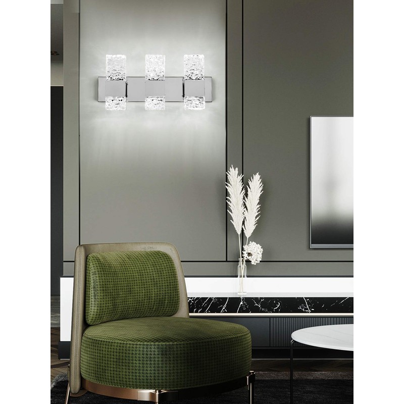 OYLYW Modern LED Bathroom Vanity Light Fixtures Chrome Stainless Steel